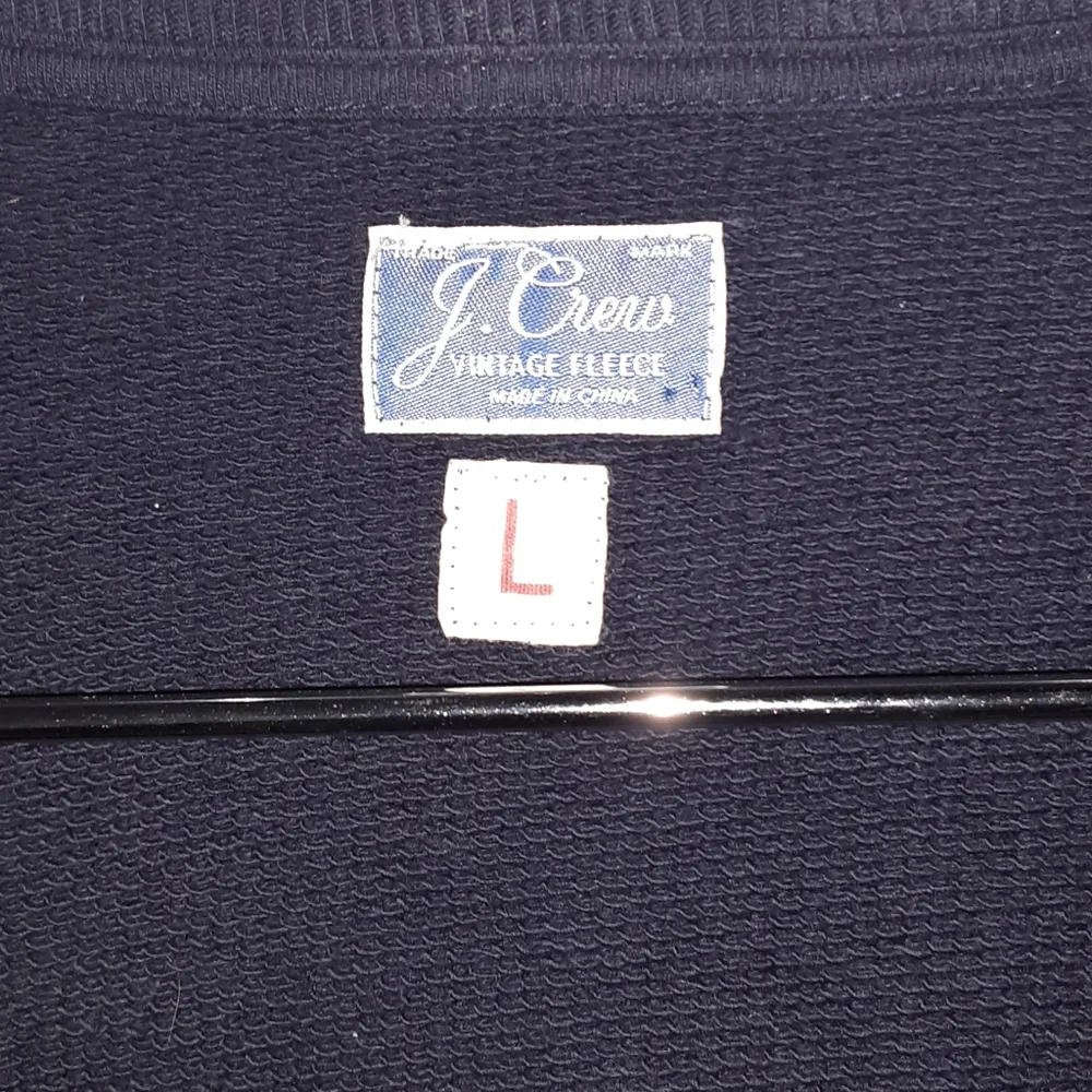 J. Crew Vintage Fleece Navy Pullover Sweater Large